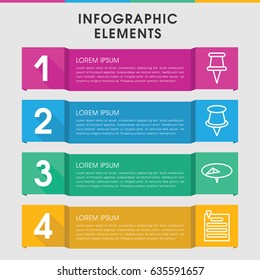 Modern attach infographic template. infographic design with attach icons includes pin. can be used for presentation, diagram, annual report, web design.