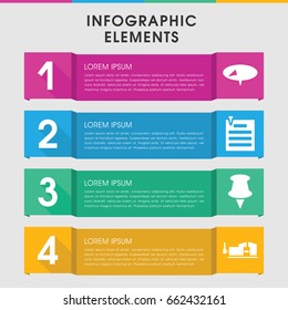 Modern attach infographic template. infographic design with attach icons includes clamp, paper pin. can be used for presentation, diagram, annual report, web design.
