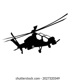 modern attack helicopter silhouette vector design