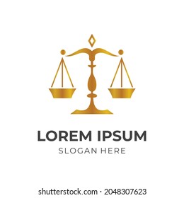 diseño de plantilla de diseño de logotipo de abogado moderno vector con estilo de color oro plano