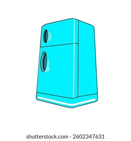 Modern and attractive blue refrigerator vector. with subtle gradients and a touch of minimalist geometric elements, creating a dynamic and professional look.