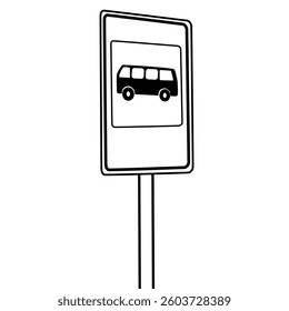 Modern and attractive bright bus sign vector. Smooth design and touch of minimalist geometric elements, creating a dynamic and professional look.