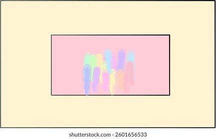 Modern and attractive brightly colored painting illustration. Smooth design and touches of minimalist geometric elements, creating a dynamic and professional look.