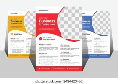 Modern attractive business flyer template design layout in A4 size.	
