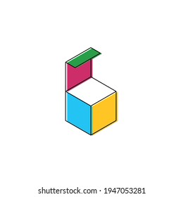 Modern and attractive colored box logo
