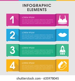Modern attractive infographic template. infographic design with attractive icons includes lips, casino girl. can be used for presentation, diagram, annual report, web design.