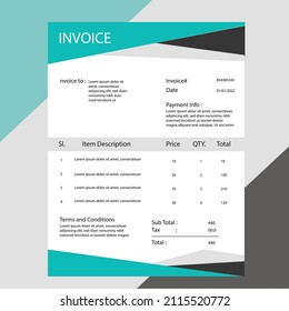 Modern attractive invoice design for business