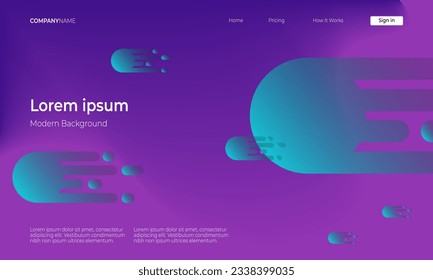 Modern Attractive Landing Page With The Search Bar, Template For Websites, Mobile Website, Or Apps. Linear Object
