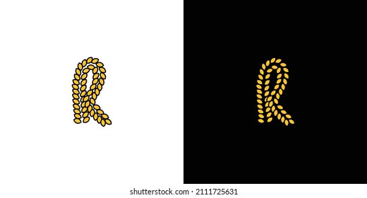 Modern and attractive letter R initial farm logo design 1