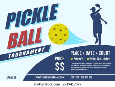 Modern and attractive pickleball tournament flyer or poster for print or any digital graphic purpose