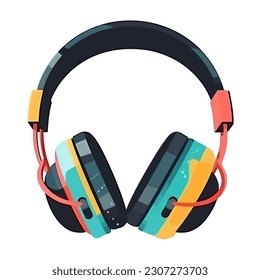 modern audio equipment headphones, fun activity icon isolated