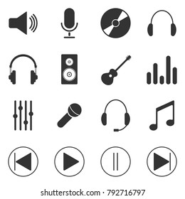 Modern audio icons