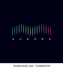 Modern aurora mountain logo illustration design