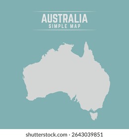 Modern Australia Landmass Outline Map