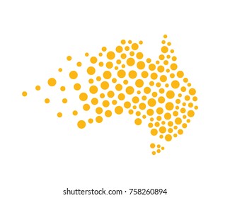 Modern Australia Logo - Polkadot Orange Australia Map