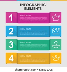 Modern authority infographic template. infographic design with authority icons includes crown, stamp. can be used for presentation, diagram, annual report, web design.