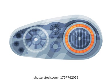 Modern Auto Car Headlights, Brake Rare Headlamps Flat Style Vector Illustration on White Background