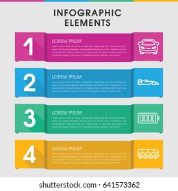 Modern auto infographic template. infographic design with auto icons includes car, ful battery. can be used for presentation, diagram, annual report, web design.