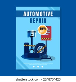 Modern auto service poster. - Vector.