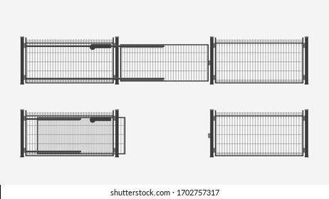 modern automatic metal gates set