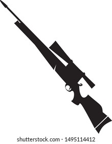 Modern automatic rifle isolated on white background