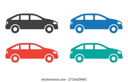 Icono moderno del coche de la configuración del cuerpo del hatchback del automóvil 