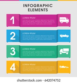 Modern automobile infographic template. infographic design with automobile icons includes truck, cabriolet. can be used for presentation, diagram, annual report, web design.