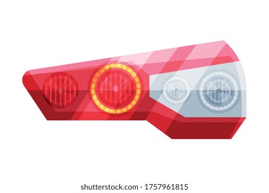 Modern Automotive Auto Headlights Flat Style Vector Illustration on White Background