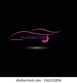 modern automotive logo line art, sport car