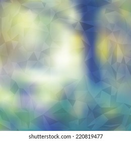 Modern Autumn Abstract Blurred Background with Transparent Triangles - Vector Illustration