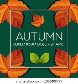 modern autumn with green background for invitation, flyers and banners. 