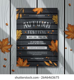 modern autumn poster invitation template design