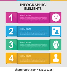 Modern avatar infographic template. infographic design with avatar icons includes upset emot, jacket. can be used for presentation, diagram, annual report, web design.