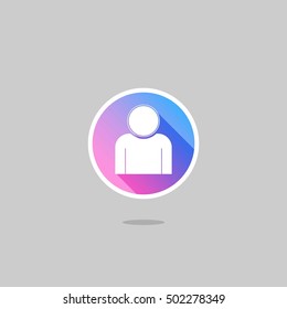 Modern Avatar or Profile Icon with Long Shadow