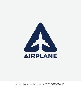 Logotipo moderno de aviación con una letra estilizada “A” con una silueta de avión espacial negativa en el centro. Diseño de Vector plano limpio que simboliza los viajes aéreos, los vuelos, el transporte y la conectividad global. Paleta de colores azul Profesional apta para aerolíneas, compañías de aviación, servicios aeroportuarios, logística, marcas de viajes e identidad corporativa.