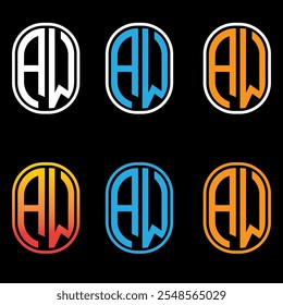 Modern AW Round Logo Design – Minimalist and Professional, AW Letter Round Logo – Clean and Simple Design, AW logo, professional AW logo design 