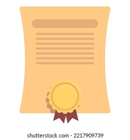 Modern award icon cartoon vector. Certificate document. Elegant paper