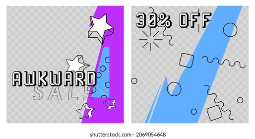 Modern Awkward Sale design for posters, presentations templates with space for photo background. Annual report, leaflet, book, flyer, brochure, cover design.