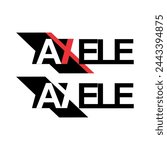 Modern AXELE text logo vector, icon design.