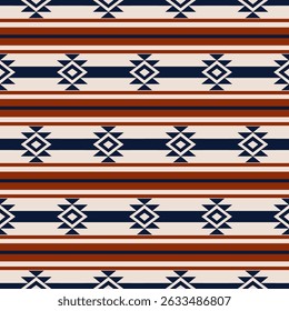 Modern aztec southwest stripes pattern. Vector aztec southwestern Navajo stripes seamless pattern. Ethnic geometric pattern use for fabric, textile, home decoration elements, upholstery, wrapping, etc
