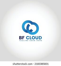 modern b or cloud logo design
