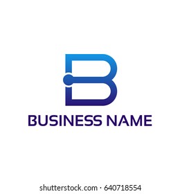 Modern B initial technology logo template designs