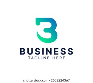 Modern B Letter Abstract Logo Design.
