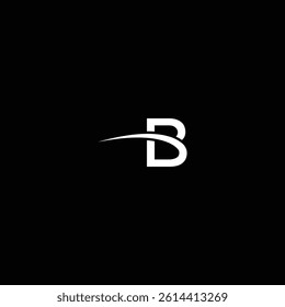 Modern B Letter Abstract sign vector illustration with black background.