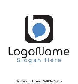 Modern b letter chat logo design vector for business and company