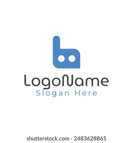 Modern b letter chat logo design vector for business and company