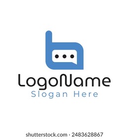 Moderne b-Brief-Chat-Logo-Design-Vektorgrafik für Unternehmen