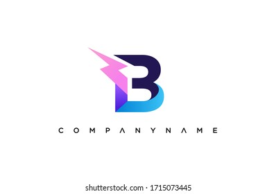 Modern B Letter Electricity Company Logo Stock Vector (Royalty Free ...