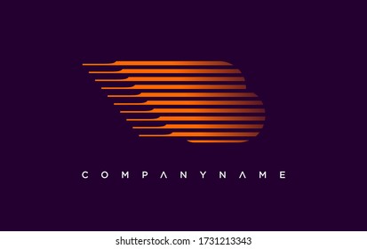 Modern B Letter Express company logo. creative emblem Logistics design. initial brand template.