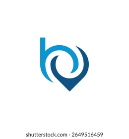 Modern B Letter Logo with Location Pin.